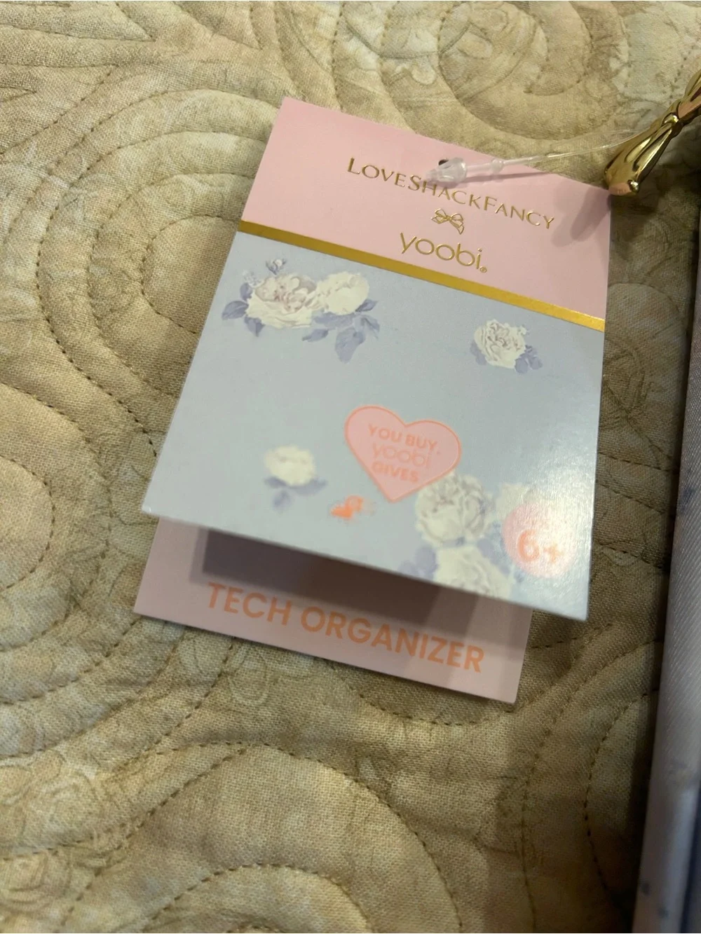 LoveShackFancy x Yoobi Tech Organizer Case Floral Blue NWT Travel Electronics